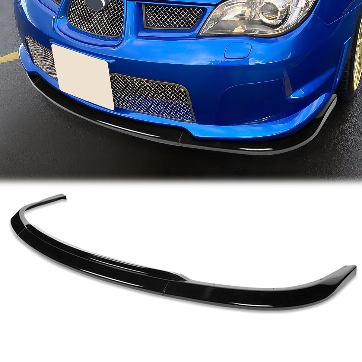 Stay Tuned Performance, 06-07 Subaru Impreza WRX STI Front Bumper Lip - 3 Pieces [Gloss Black]