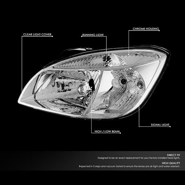 Nuvision Lighting, 06-08 Kia Rio Rio5 Headlights - Chrome Housing