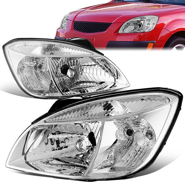 Nuvision Lighting, 06-08 Kia Rio Rio5 Headlights - Chrome Housing