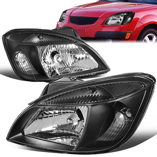 Nuvision Lighting, 06-08 Kia Rio/ Rio5 Replacement Headlights - Black Housing