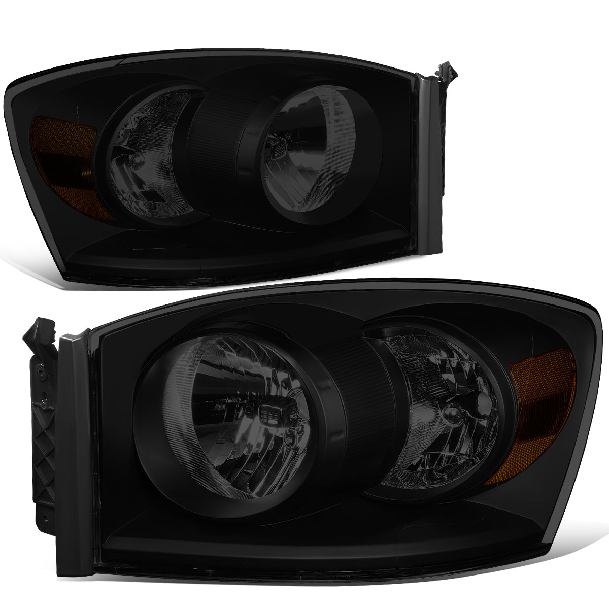 Nuvision Lighting, 06-09 Dodge Ram 1500 2500 3500 Headlights - Tinted Housing Amber Corner