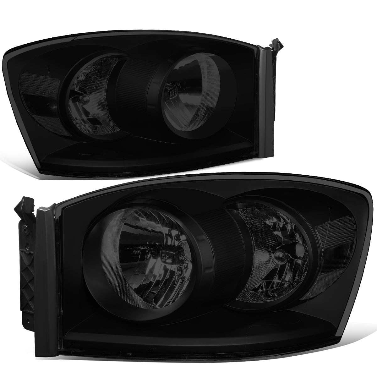 Nuvision Lighting, 06-09 Dodge Ram 1500 2500 3500 Headlights - Tinted Housing Clear Corner