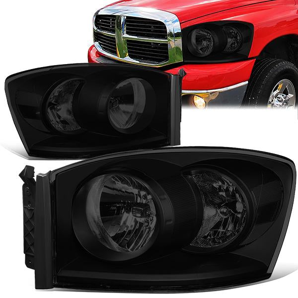 Nuvision Lighting, 06-09 Dodge Ram 1500 2500 3500 Headlights - Tinted Housing Clear Corner