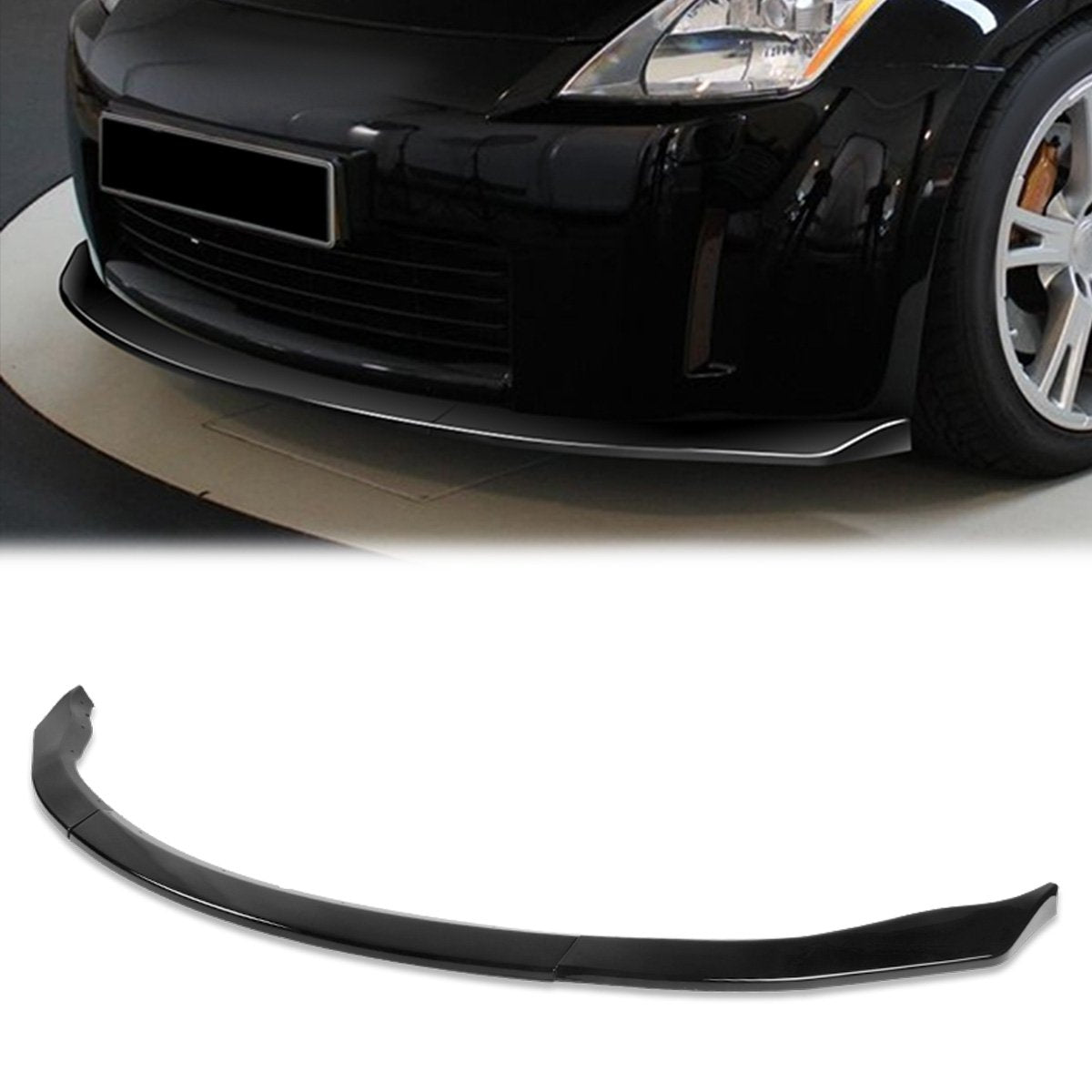 Stay Tuned Performance, 06-09 Nissan 350Z Front Bumper Lip - 3 Pieces GT-Style [Gloss Black]