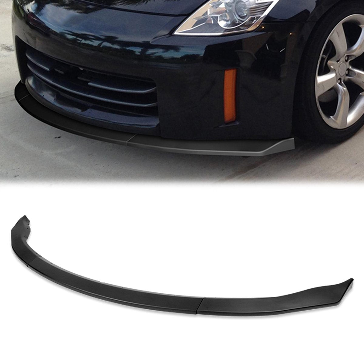 Stay Tuned Performance, 06-09 Nissan 350Z Front Bumper Lip - 3 Pieces GT-Style [Matte Black]