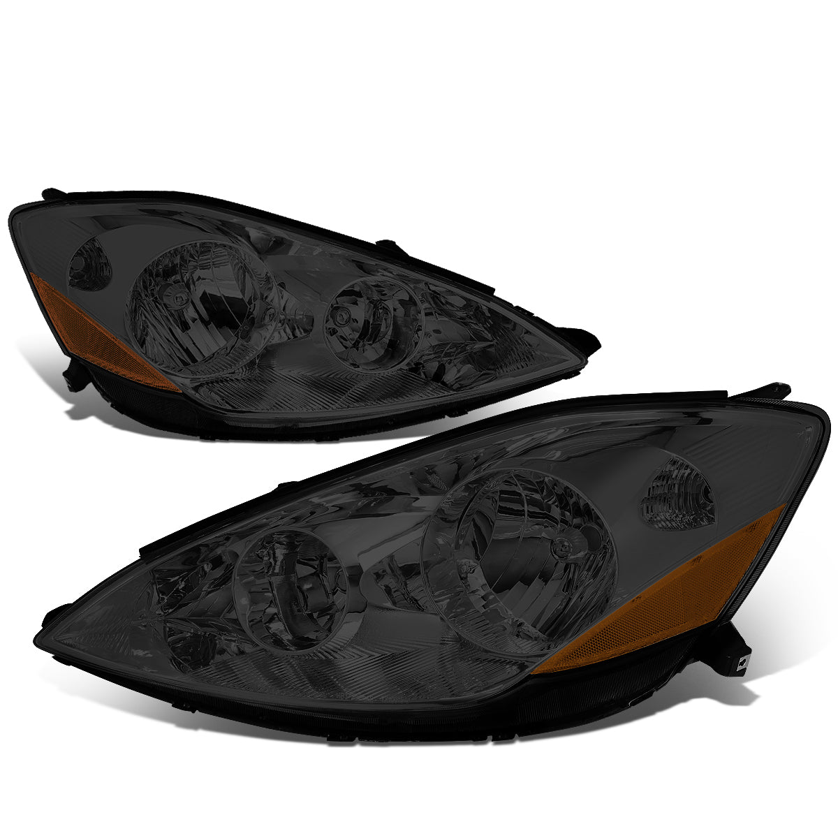 DNA Motoring, 06-10 Toyota Sienna Headlights - Smoked Housing Amber Corner