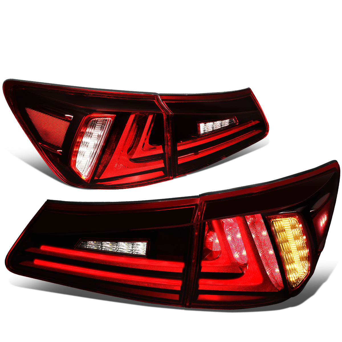 Nuvision Lighting, 06-13 Lexus IS250 IS350 Base Sedan Full LED Brake/Reverse Tail Lights - Red Housing