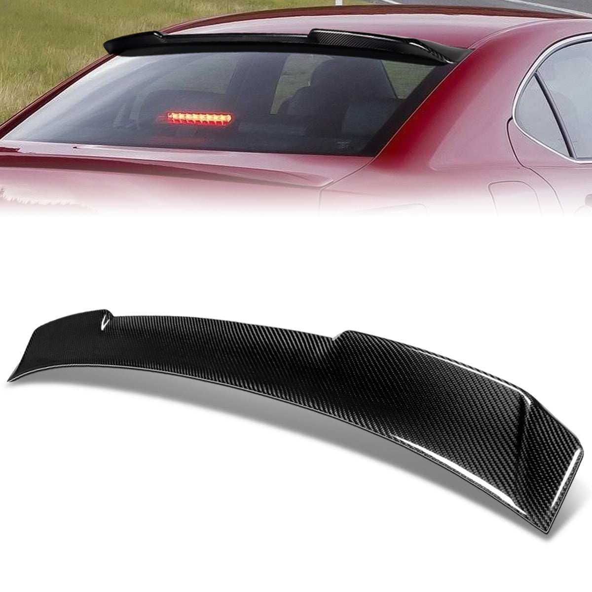 Stay Tuned Performance, 06-13 Lexus IS250 IS350 Sedan Rear Window Roof Spoiler - Carbon Fiber