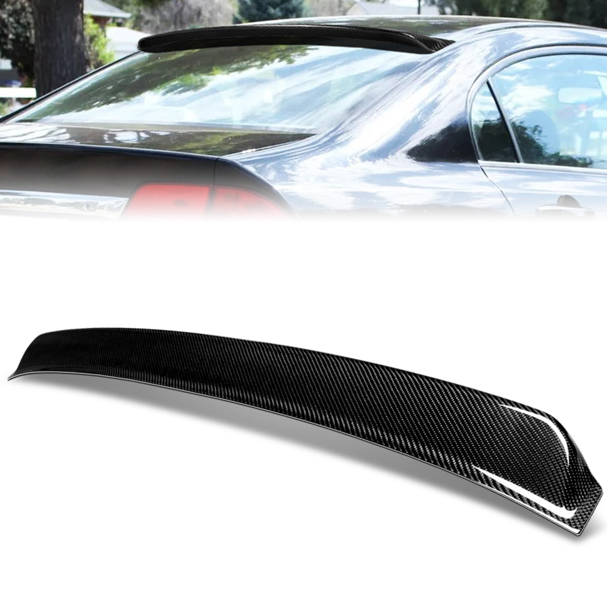 Stay Tuned Performance, 06-15 Honda Civic Sedan Rear Window Roof Spoiler - Carbon Fiber