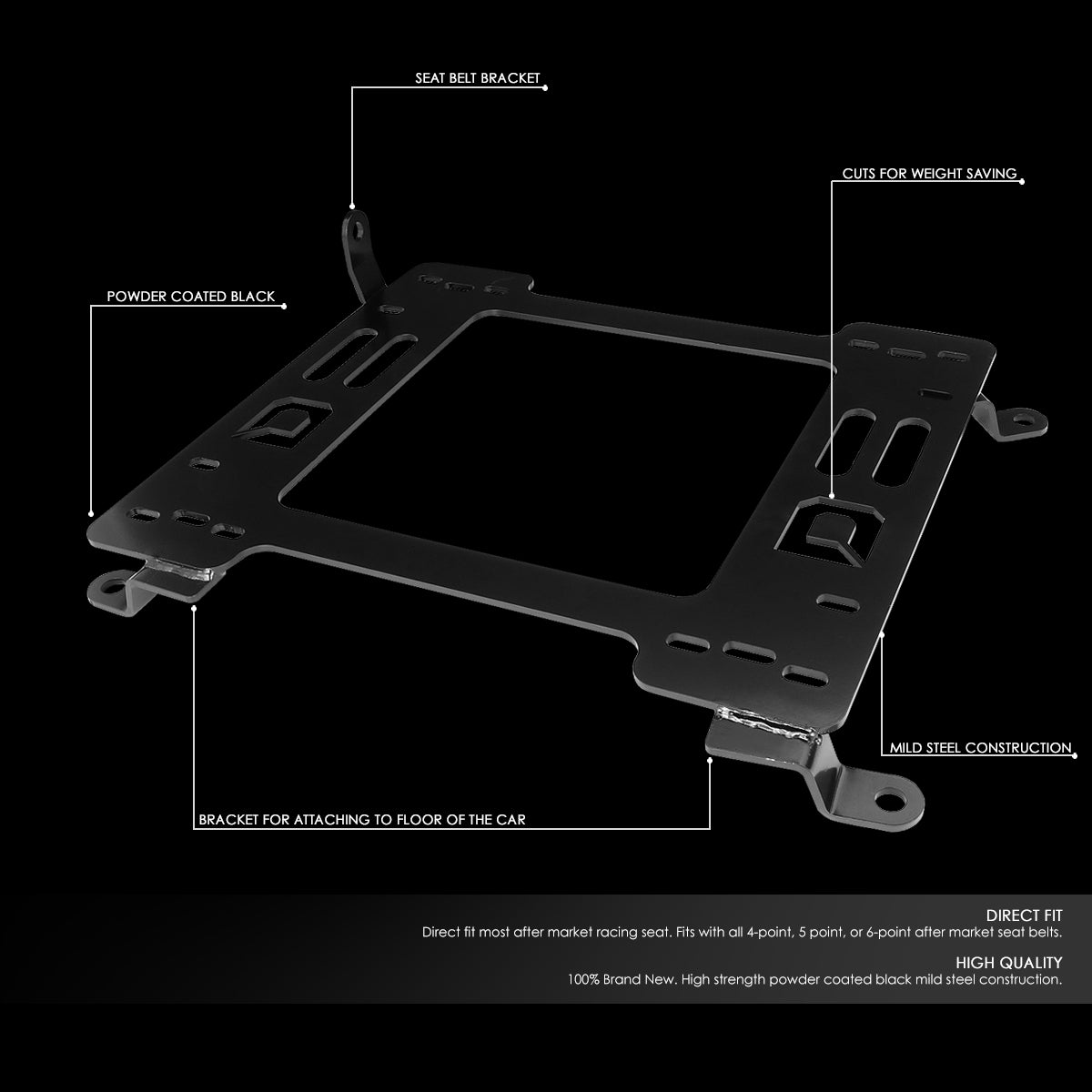 J2 Engineering, 06-17 Volkswagen Golf R/City GTI Jetta Beetle Racing Seat Base Mounting Bracket