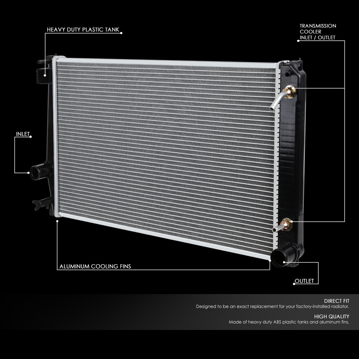 CAAP, 06-18 Toyota RAV4 2.4L 2.5L 3.5L AT Aluminum Radiator - 2891