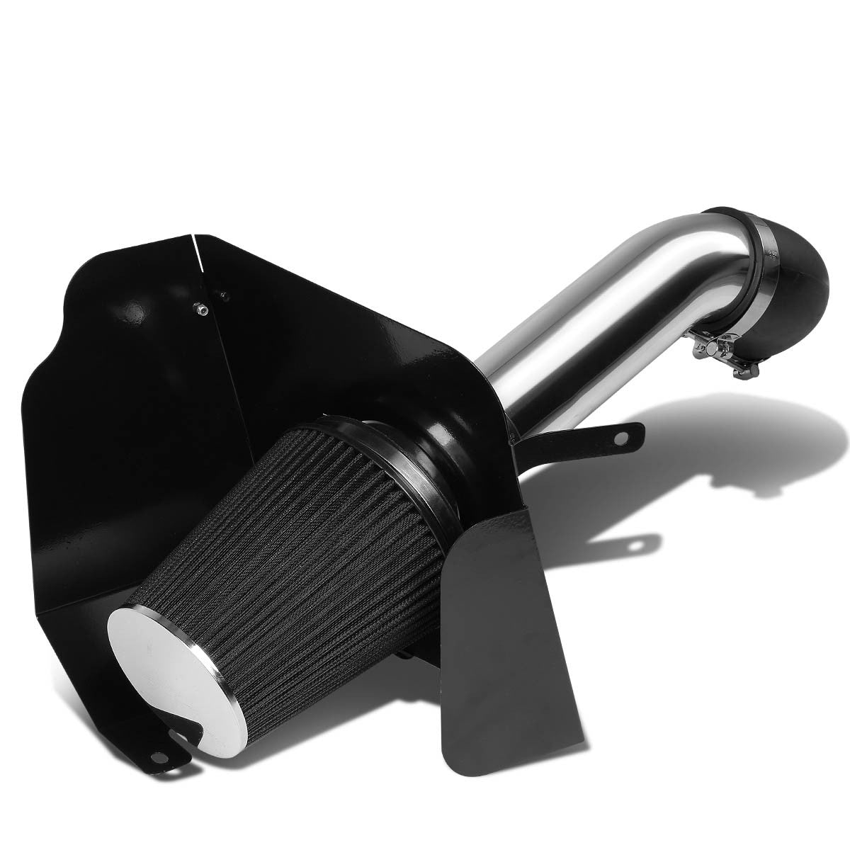 J2 Engineering, 07-08 Chevy Silverado GMC Sierra 4.8L 6.2L Aluminum Cold Air Intake w/Heat Shield+Filter