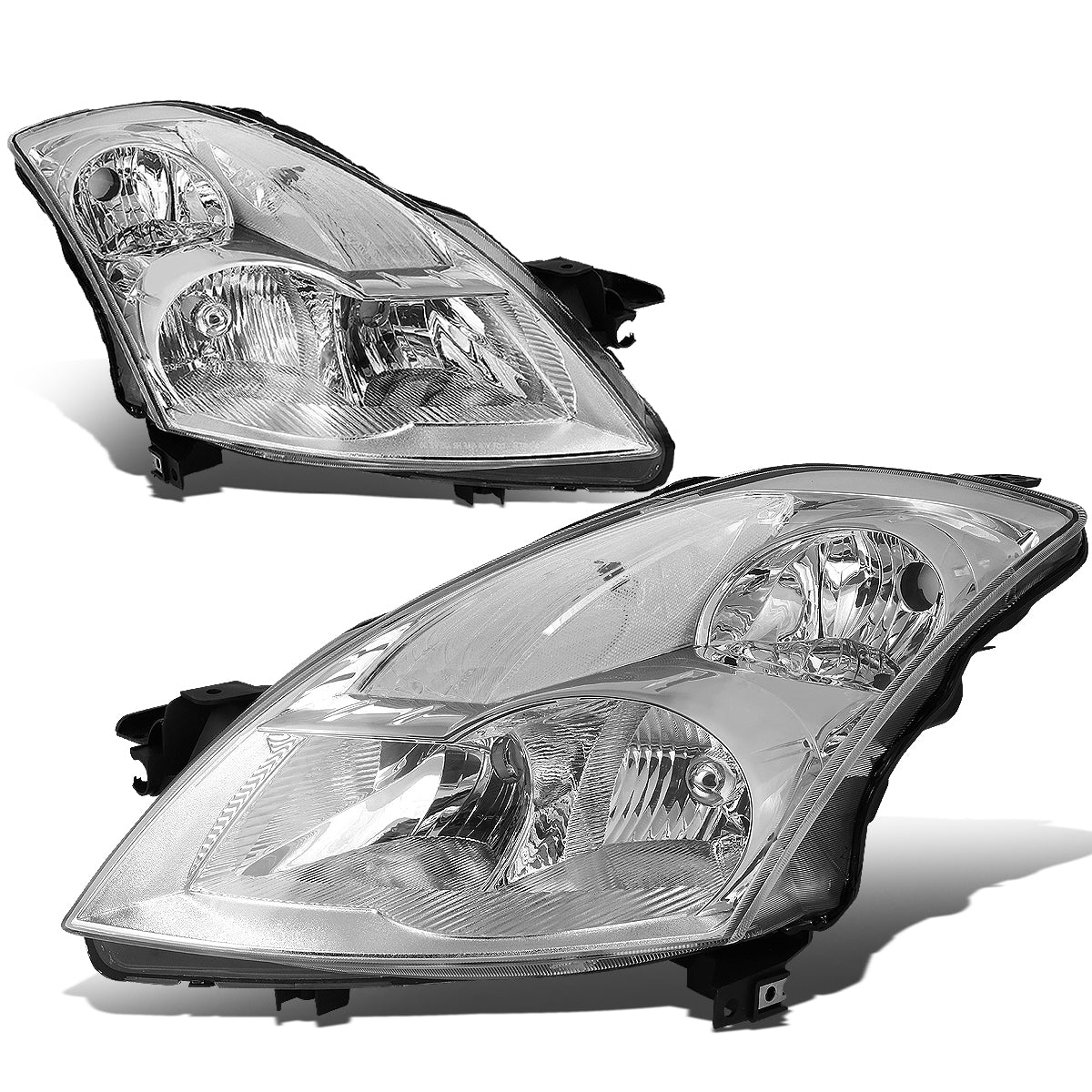 DNA Motoring, 07-09 Nissan Altima Sedan Headlights - Chrome Housing Clear Corner