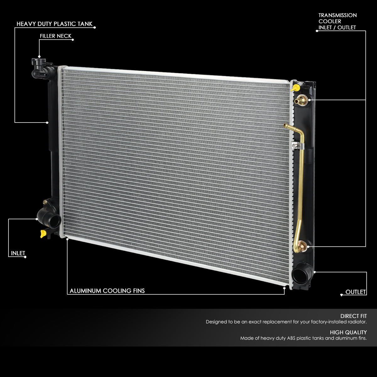 CAAP, 07-10 Toyota Sienna AT Aluminum Radiator - 13076