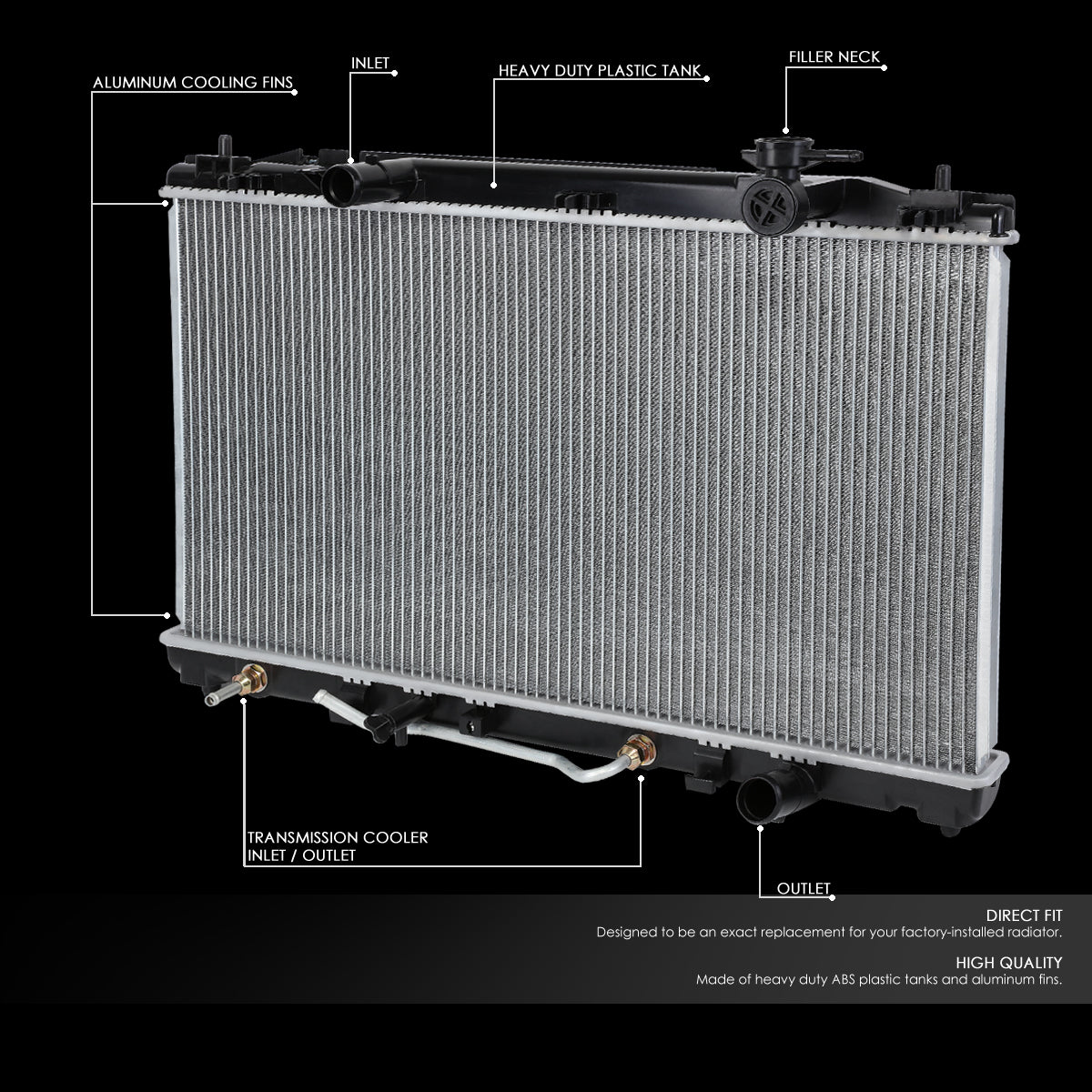 CAAP, 07-11 Toyota Camry 2.4L 2.5L AT Aluminum Radiator - 2917