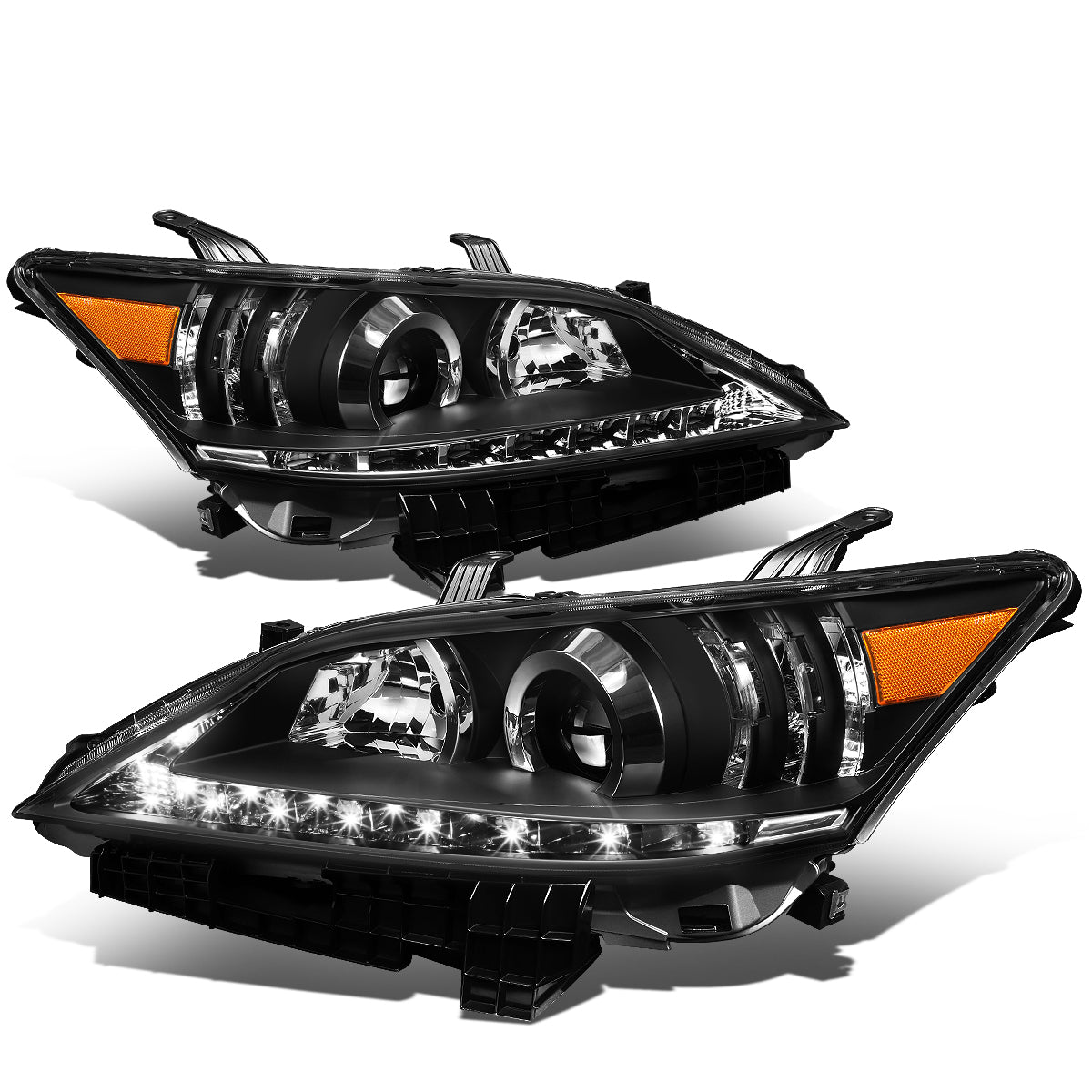 DNA Motoring, 07-12 Lexus ES350 LED DRL Projector Headlights - Black Housing