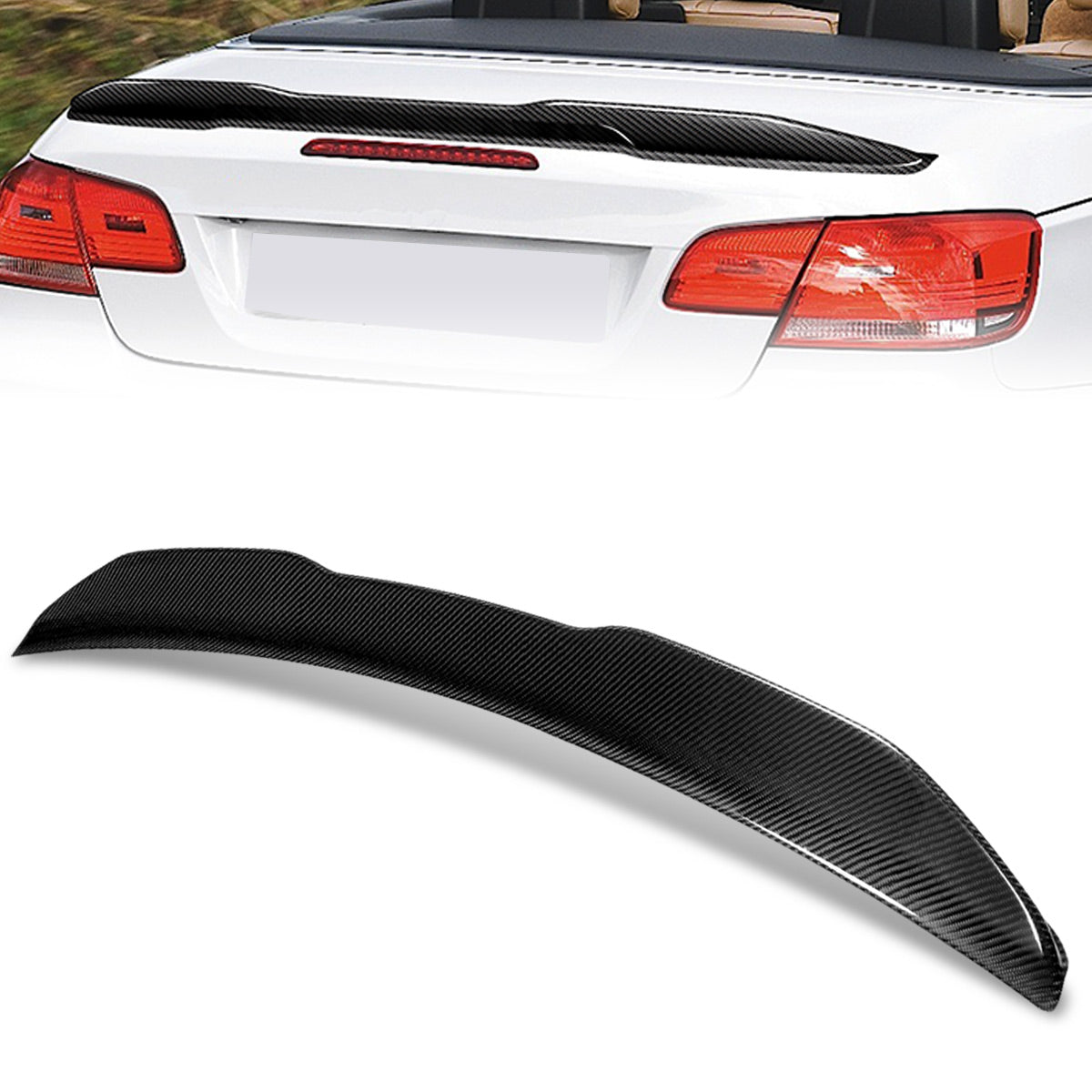 Stay Tuned Performance, 07-13 BMW 328i 335i M3 E93 Convertible PSM-Style Rear Trunk Lid Spoiler - Carbon Fiber