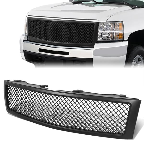 CAAP, 07-13 Chevy Silverado 1500 Front Grille - Badgeless Matte Black