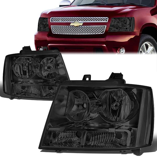 Nuvision Lighting, 07-14 Chevy Tahoe Avalanche Suburban 1500 2500 Headlights - Smoked Housing Clear Corner