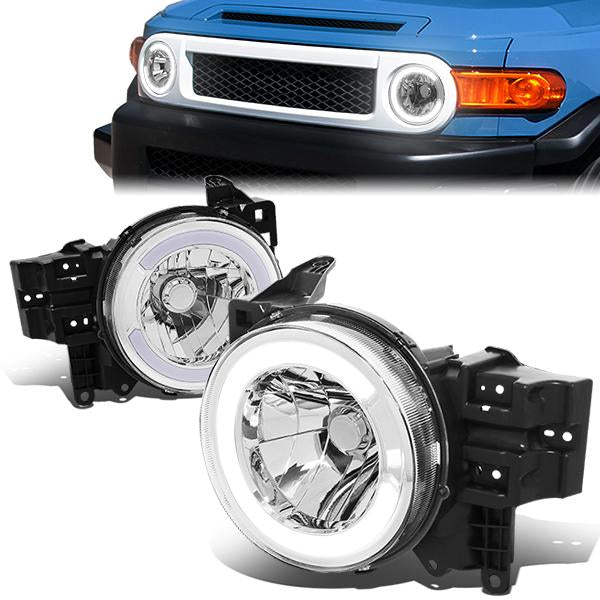 Nuvision Lighting, 07-14 Toyota Fj Cruiser LED DRL Headlights - Chrome Housing