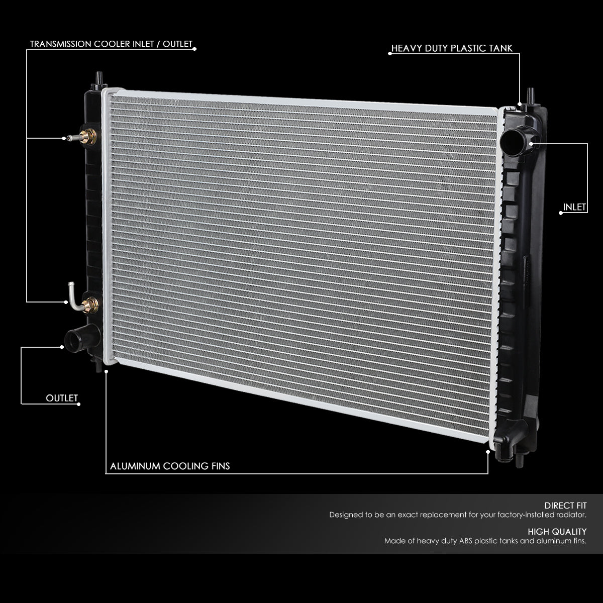 CAAP, 07-18 Nissan Altima AT Aluminum Radiator - 2988