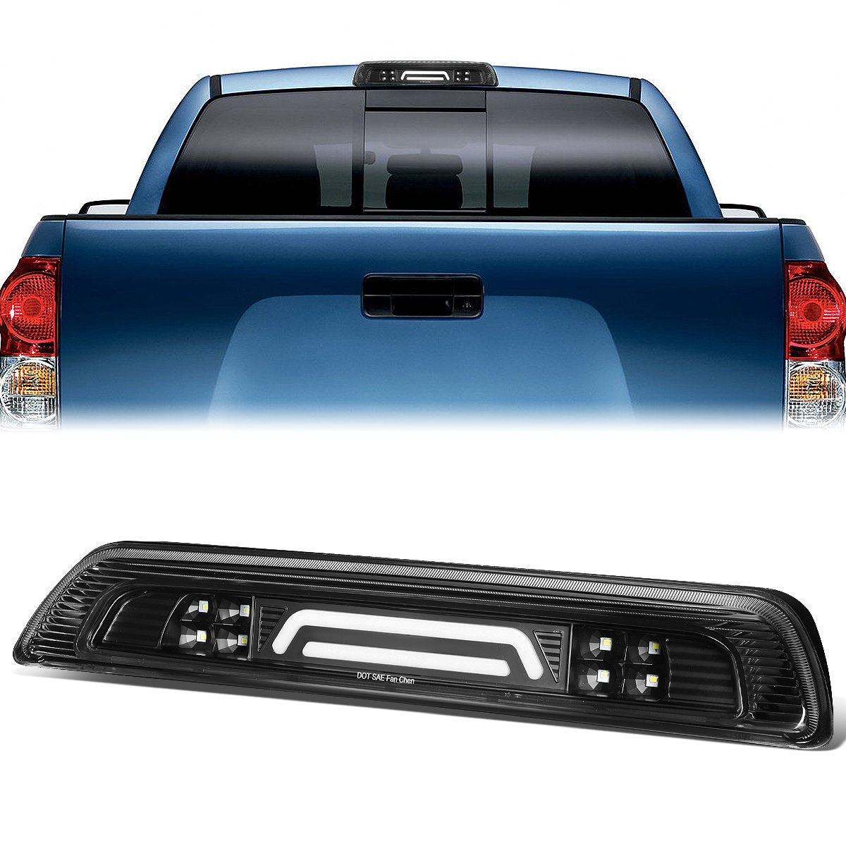 Nuvision Lighting, 07-18 Toyota Tundra LED Bar 3rd Brake Light+Cargo Lamp - Black Housing