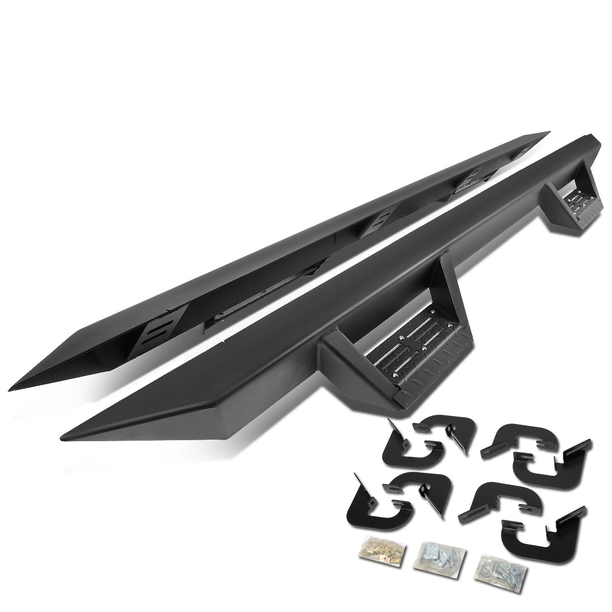 CAAP, 07-19 Chevy Silverado GMC Sierra Crew Cab 3"OD Drop Step Nerf Bars - Aluminum