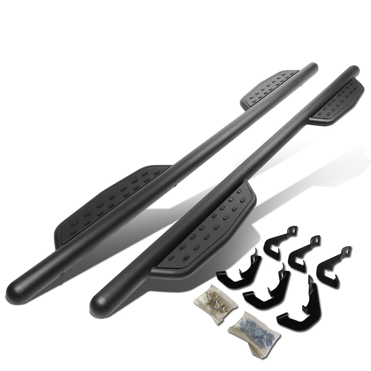 CAAP, 07-19 Chevy Silverado GMC Sierra Crew Cab 3"OD Tubing Nerf Step Bars - Aluminum