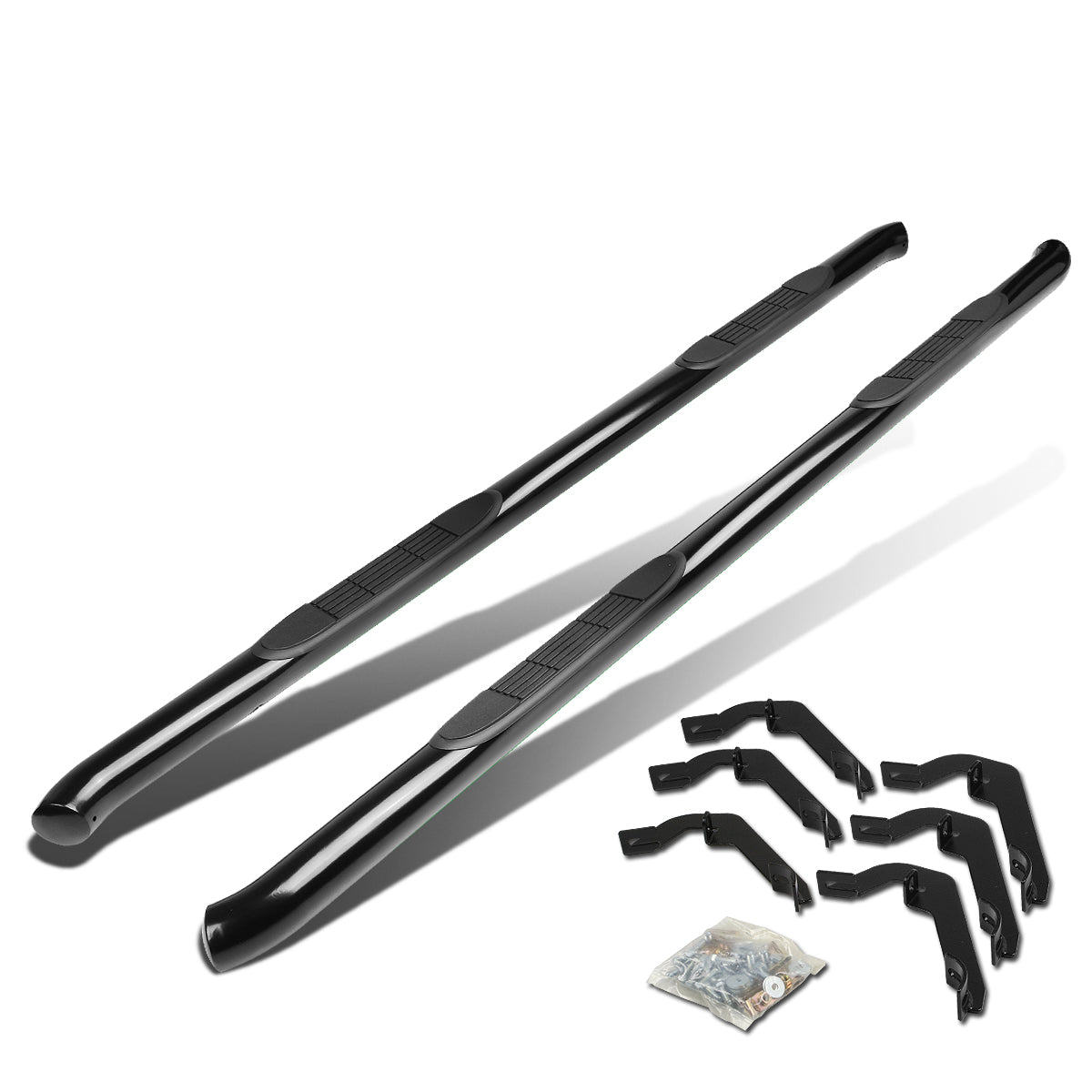 CAAP, 07-19 Chevy Silverado GMC Sierra Extended Cab 3"OD Side Steps Nerf Bar - Steel - Black