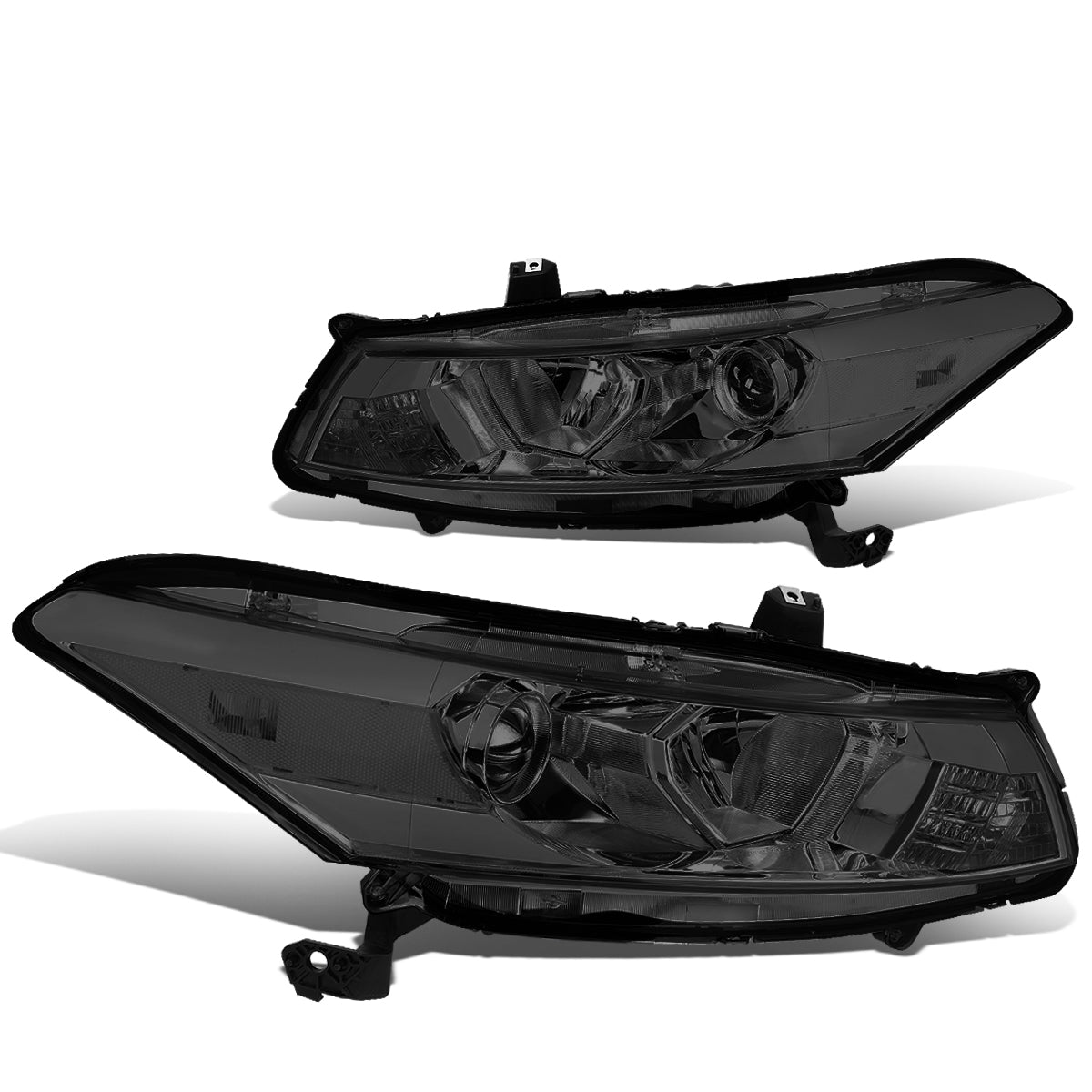 DNA Motoring, 08-12 Honda Accord Coupe Projector Headlights - Smoked Housing Clear Corner