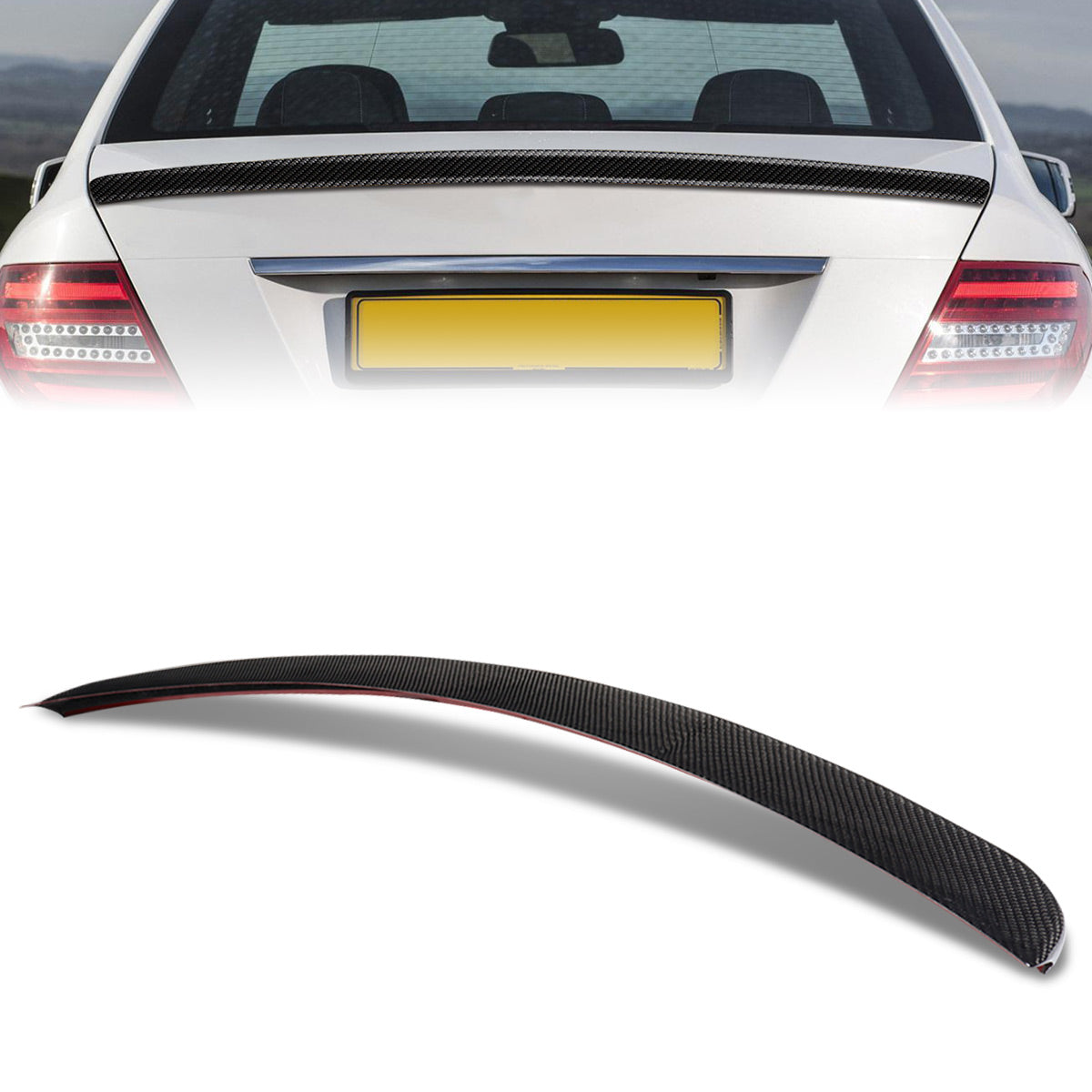 Stay Tuned Performance, 08-14 Mercedes-Benz C-Class W204 Sedan V-Style Trunk Lid Spoiler - Carbon Fiber