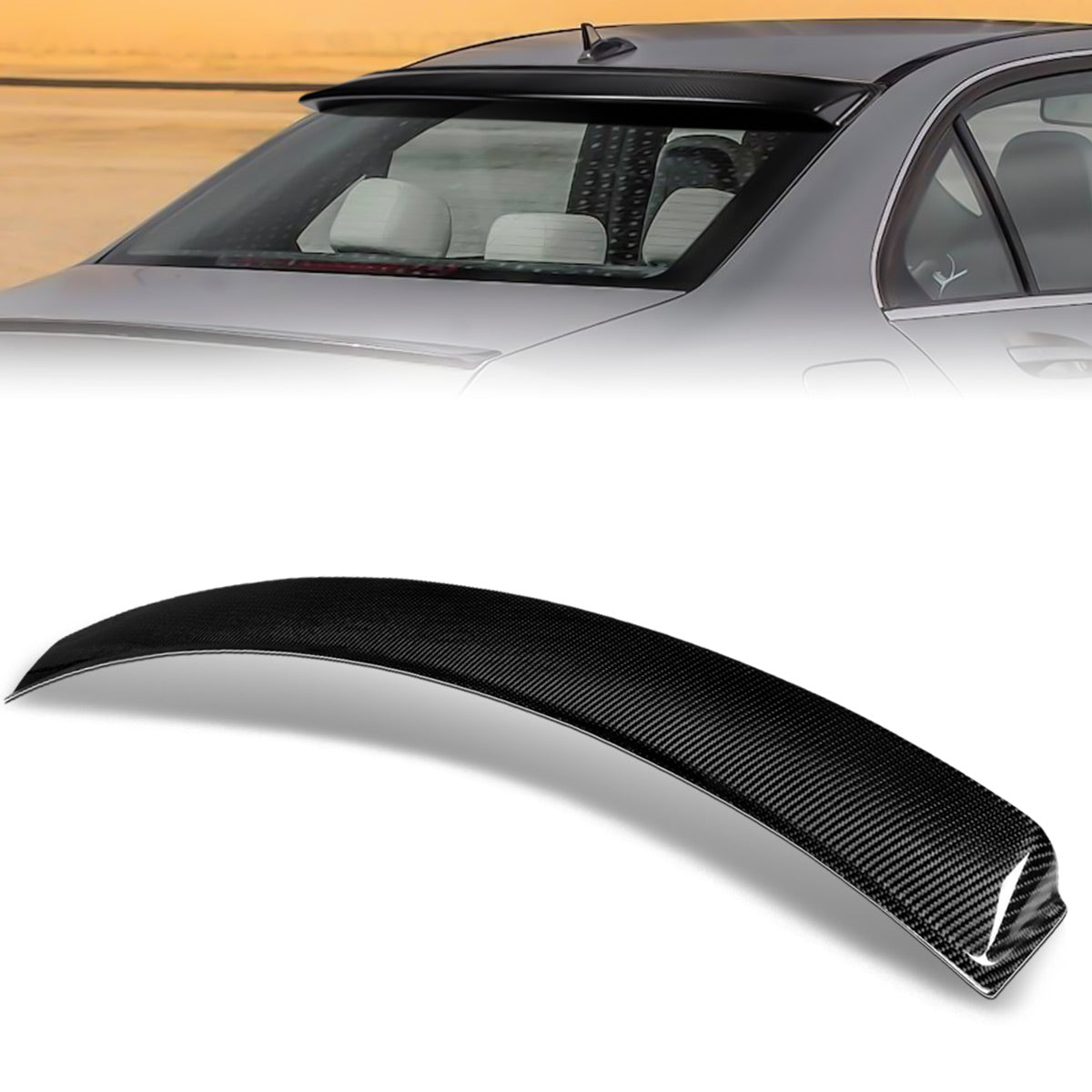 Stay Tuned Performance, 08-14 Mercedes-Benz C63 AMG C300 C350 Sedan Rear Trunk Lid Spoiler - Carbon Fiber