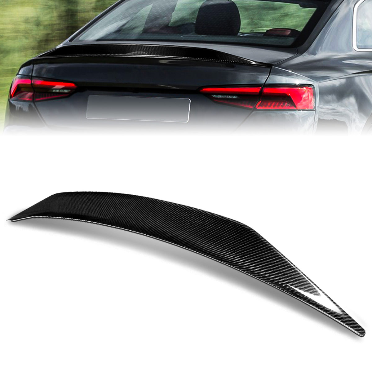 Stay Tuned Performance, 08-16 Audi A5 Quattro Coupe CAT-Style Rear Window Windshield Roof Spoiler - Carbon Fiber