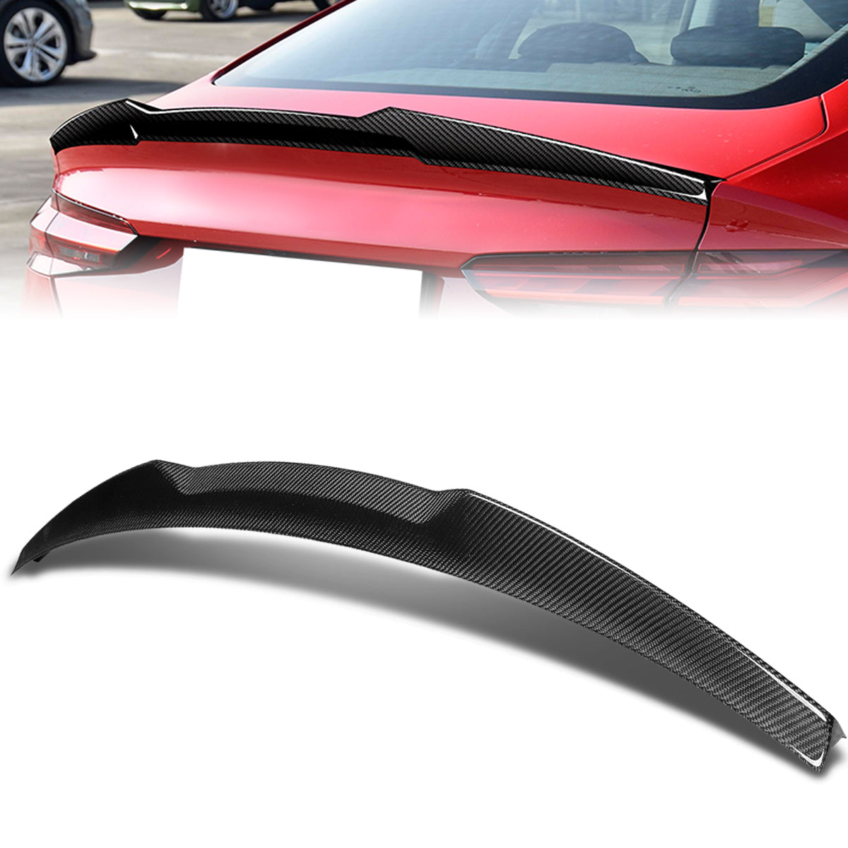 Stay Tuned Performance, 08-16 Audi A5 Quattro Hatchback V-Style Trunk Lid Spoiler - Carbon Fiber