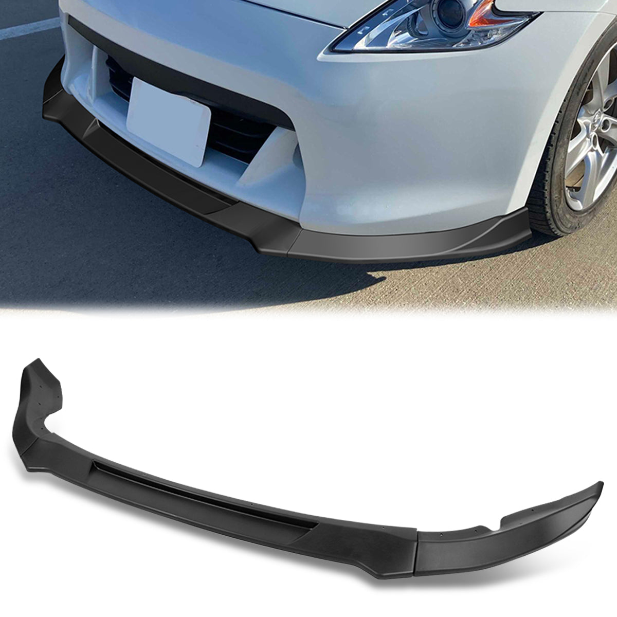 Stay Tuned Performance, 09-12 Nissan 370Z Front Bumper Lip - 3 Pieces CT Style [Matte Black]