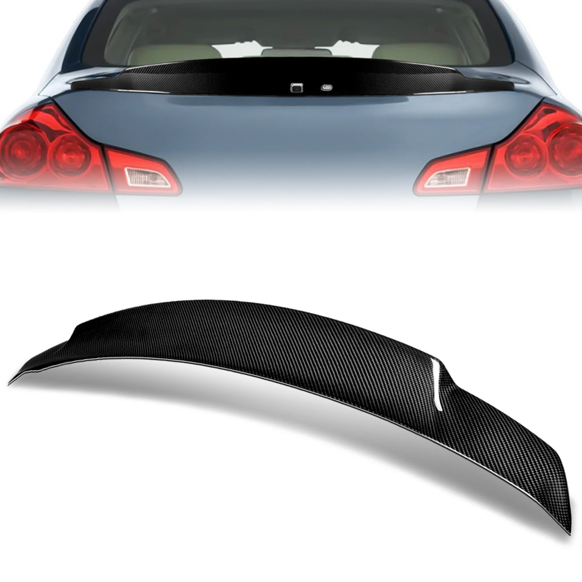 Stay Tuned Performance, 09-13 Infiniti G37 11-12 G25 STP-Style Rear Trunk Lid Spoiler - Carbon Fiber