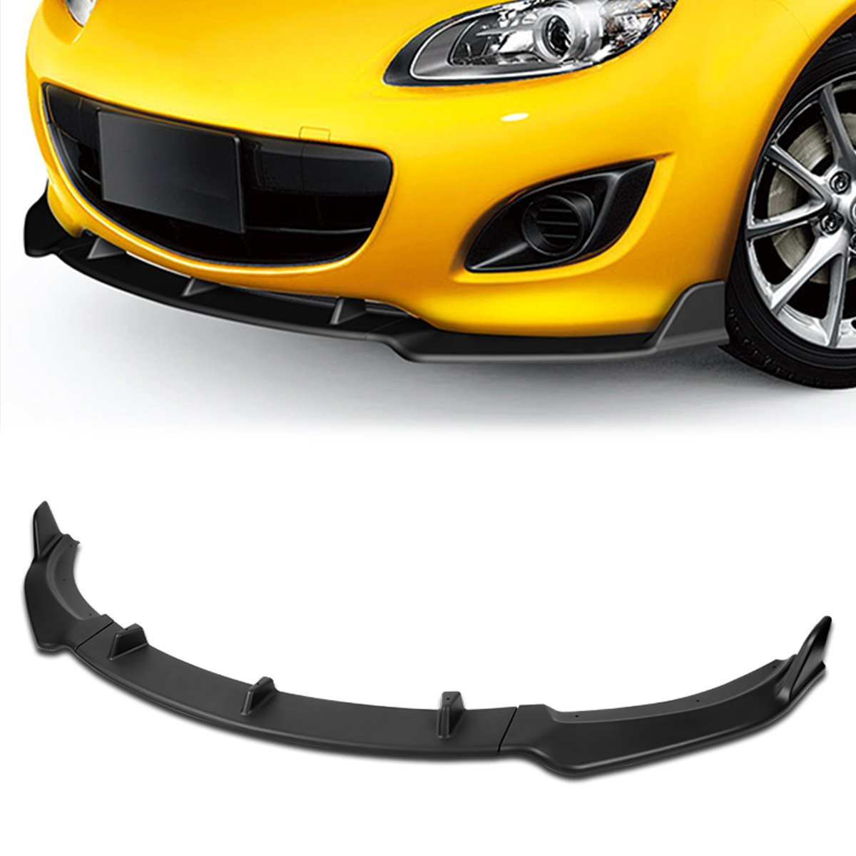 Stay Tuned Performance, 09-13 Mazda MX-5 Miata Front Bumper Lip - 3 Pieces GV-Style [Matte Black]