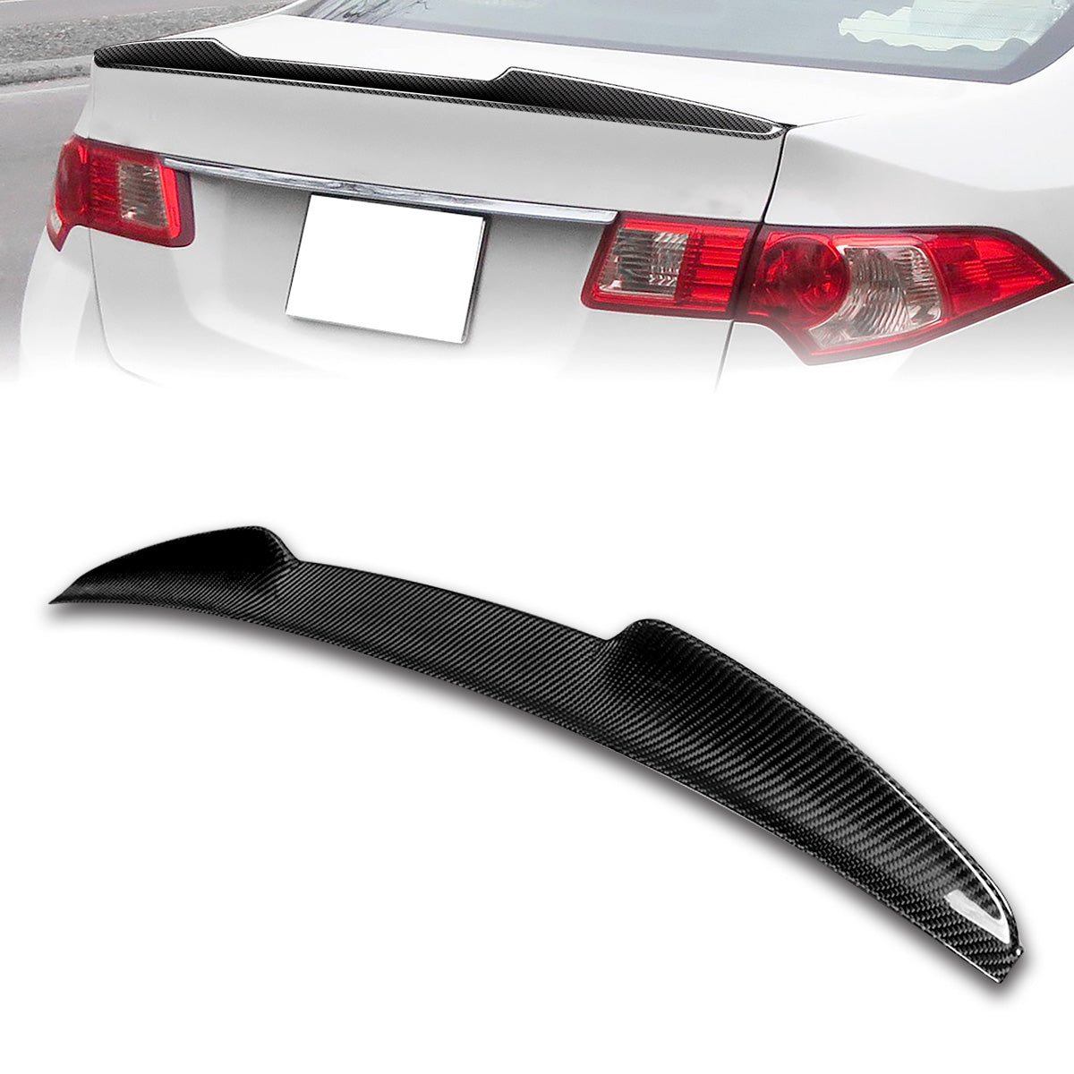 Stay Tuned Performance, 09-14 Acura TSX V-Style Rear Trunk Lid Spoiler - Carbon Fiber