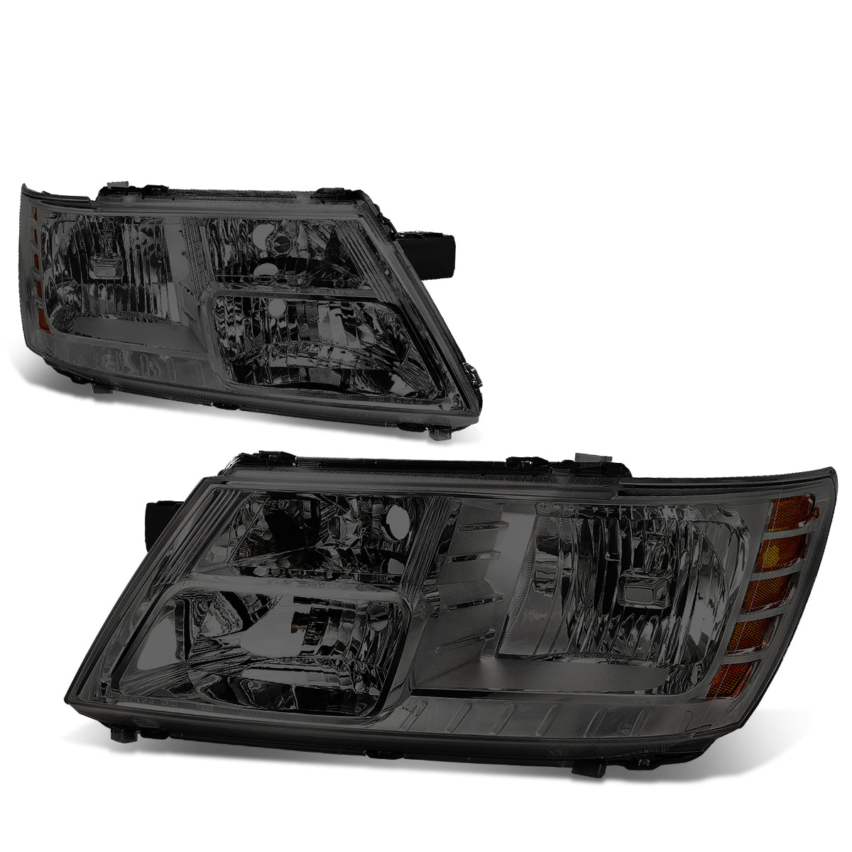 DNA Motoring, 09-17 Dodge Journey Headlights - Smoked Housing Amber Corner