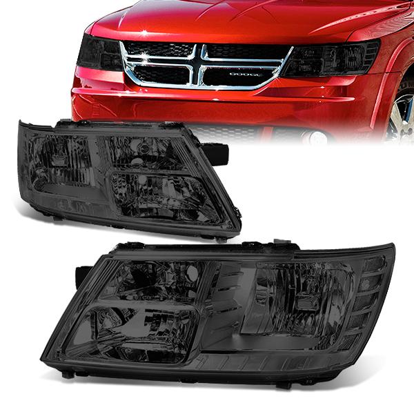 DNA Motoring, 09-17 Dodge Journey Headlights - Smoked Housing Clear Corner