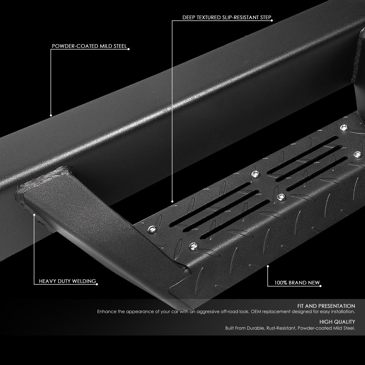 CAAP, 09-18 Dodge Ram 1500 2500 3500 Crew Cab 3"OD Drop Step Nerf Bars - Aluminum