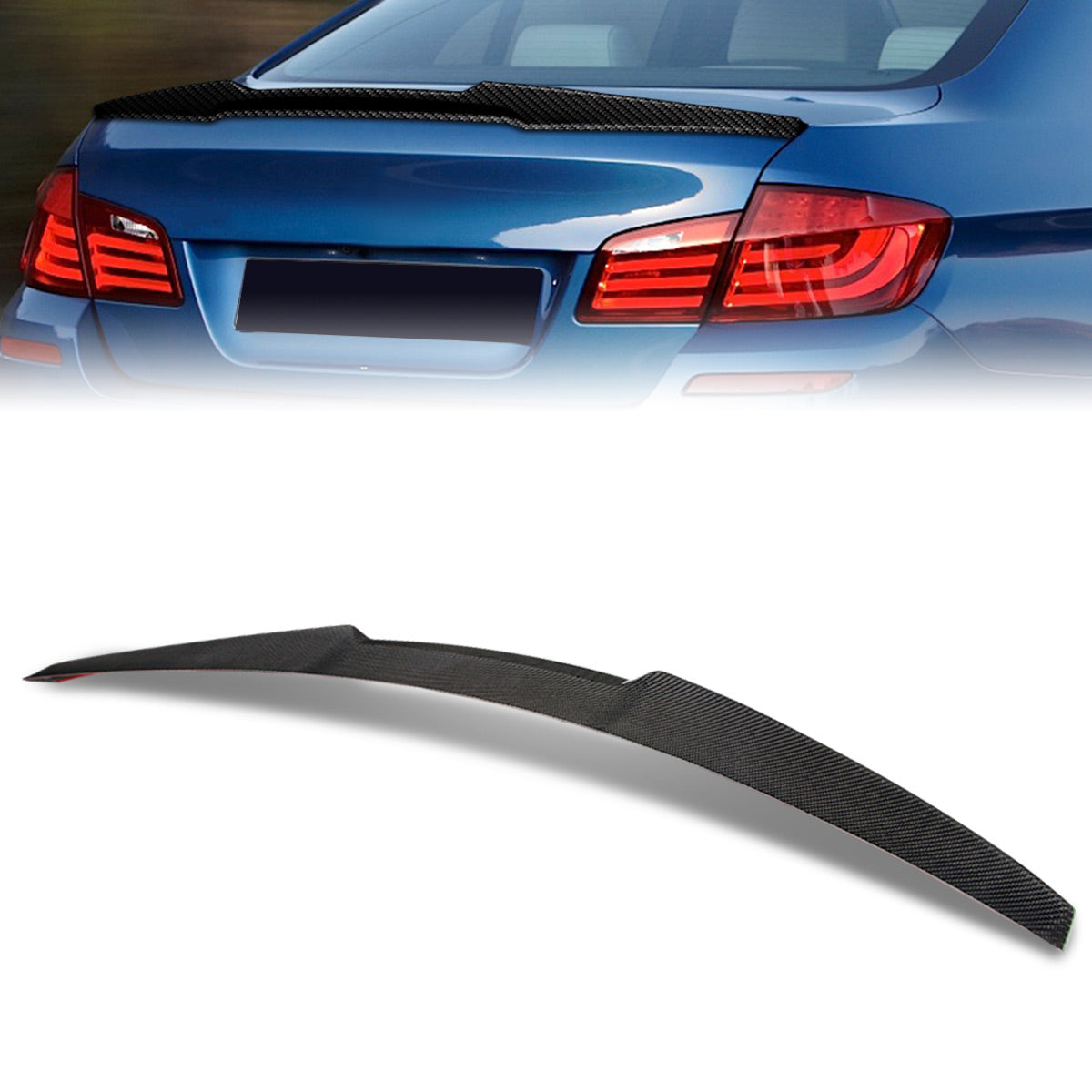 Stay Tuned Performance, 10-16 BMW 5-Series F10 Sedan Duck Bill Style Trunk Lid Spoiler - Carbon Fiber