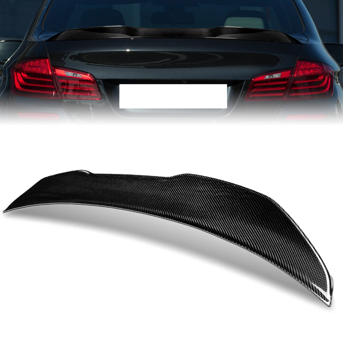 Stay Tuned Performance, 10-16 BMW M5 550i 535i 528i F10 Sedan PSM-Style Rear Trunk Lid Spoiler - Carbon Fiber