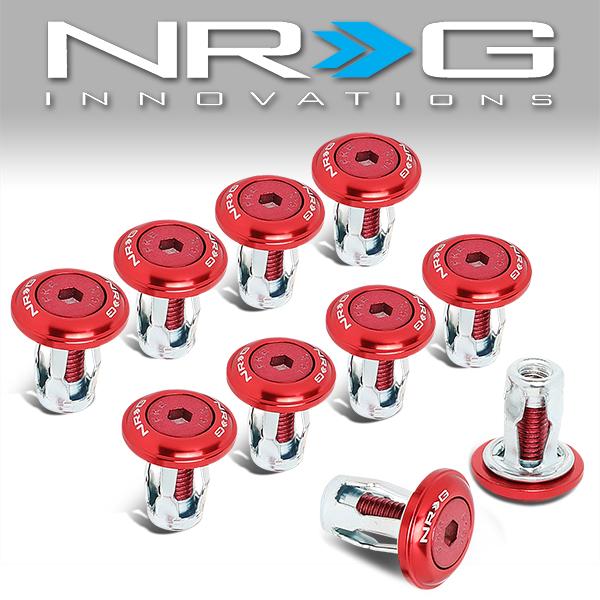 NRG Innovations, 10Pcs 20mm Wide Aluminum Fender Washer Kit w/Rivnut Tool - FW-150RD