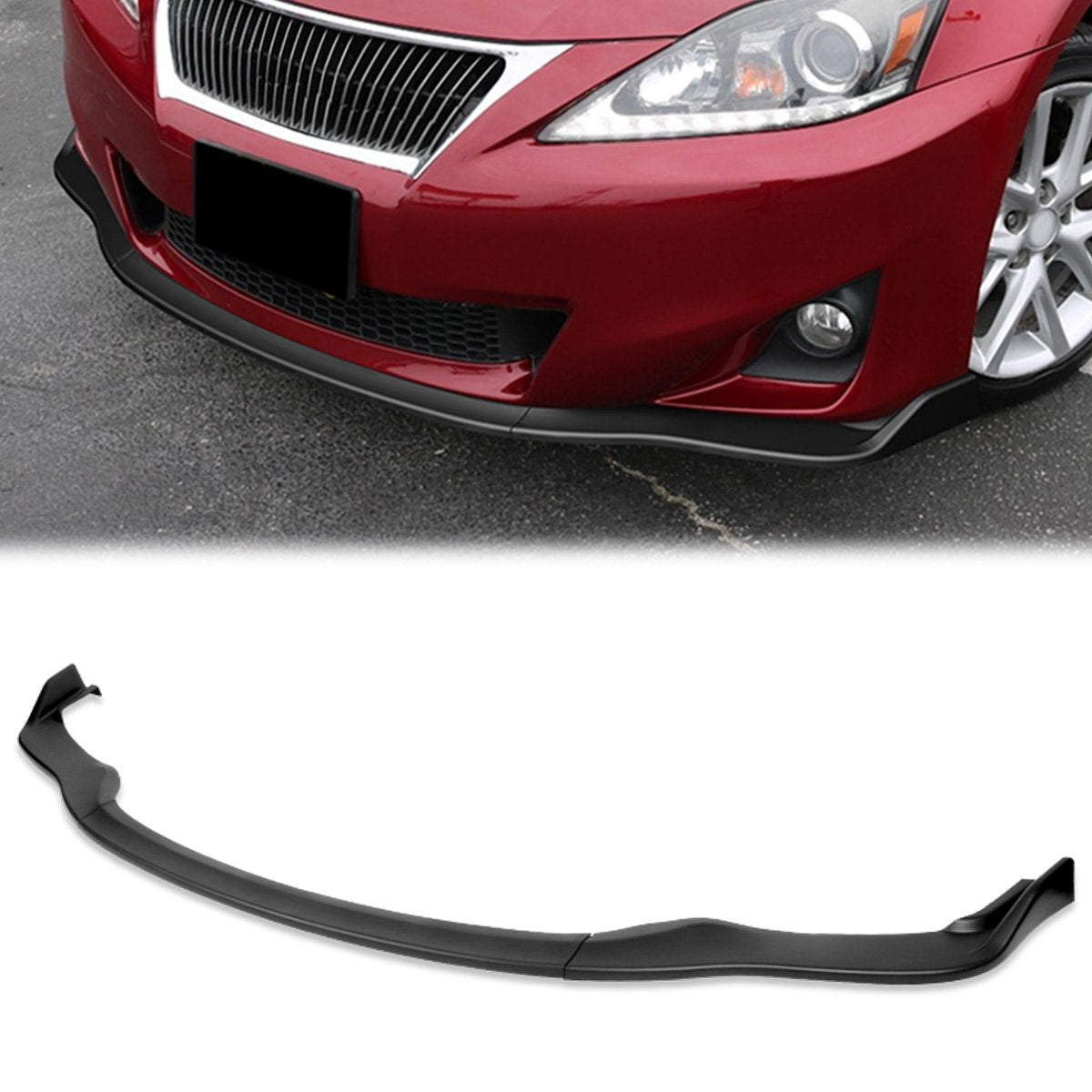 Stay Tuned Performance, 11-13 Lexus IS350 IS250 Front Bumper Lip - 3 Pieces CT Style [Matte Black]