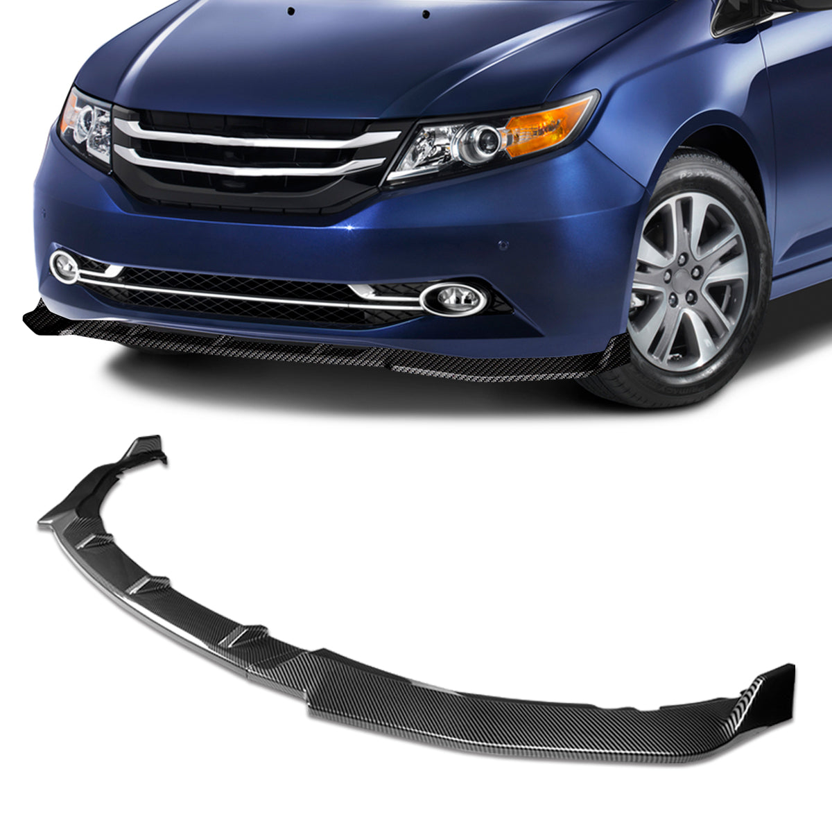 Stay Tuned Performance, 11-17 Honda Odyssey CK-Style Front Bumper Lip - Carbon Fiber Look