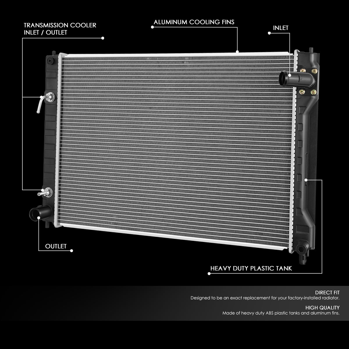 CAAP, 11-19 Infiniti M37 M56 14-19 Q70 Q70L 5.6L V8 Aluminum Radiator - 13266