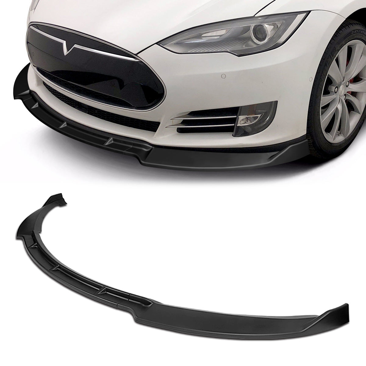 Stay Tuned Performance, 12-16 Tesla Model S STP-Style Front Bumper Lip - Matte Black