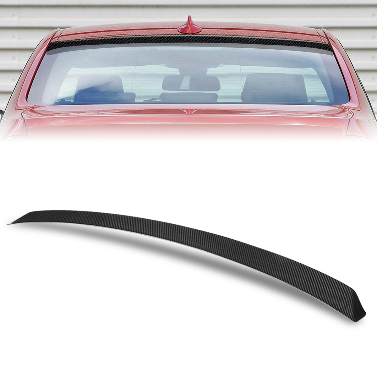 Stay Tuned Performance, 12-18 BMW M3 328i 330i F30 Rear Window Windshield Roof Spoiler - Carbon Fiber