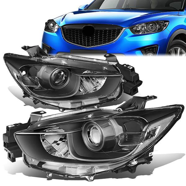 Nuvision Lighting, 13-16 Mazda CX-5 CX5 Projector Headlights - Black Housing Clear Corner